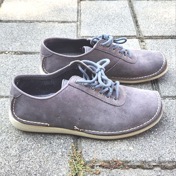 Dexter Slate Gray/Blue Nubuck Leather Moc Walking Shoes 7 1/2 - Picture 3 of 8